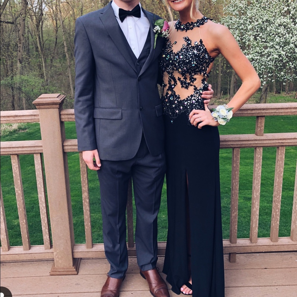 black sparkly long prom dress
